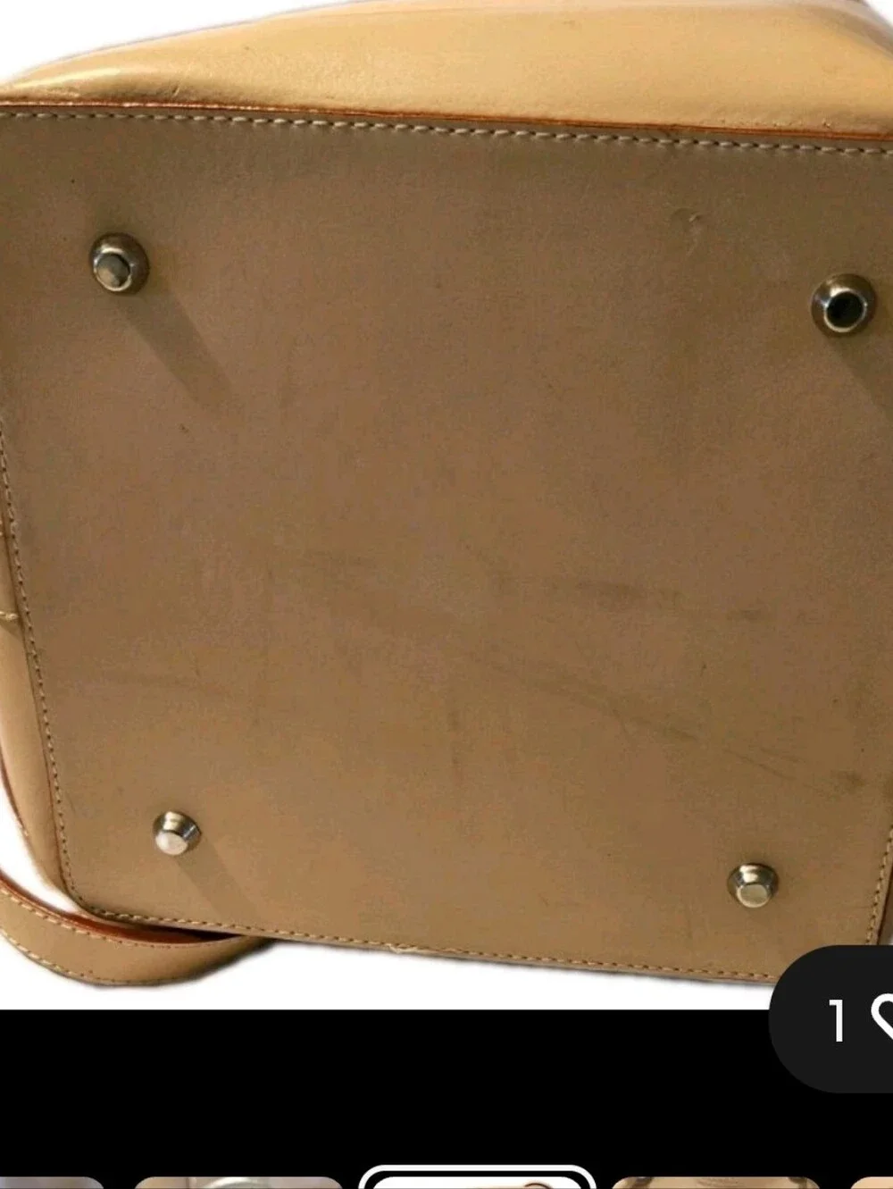 New! Frederic T Paris Almond Leather Drawstring Bucket Bag w Silver Hardware